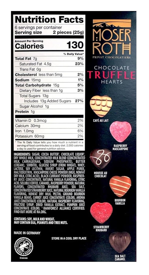 Moser Roth Pack 3) Chocolate Truffles (Hearts