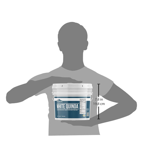 1 Packaged Earthborn Elements White Quinoa, Gallon, Gluten-Free, Raw, Vegan, in a Resealable Bucket