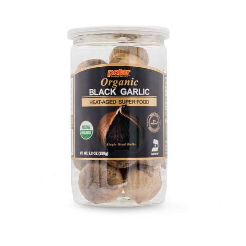 MW Polar USDA Organic Black Garlic 8.8oz (Pack of 1), Whole Bulbs,