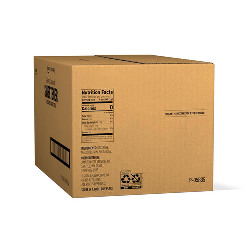 2000 Count Amazon Brand - Happy Belly Zero Calorie Yellow Sucralose Sweetener, (Previously Sugarly Sweet)