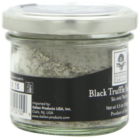 Selezione Tartufi Black Truffle Sea Salt 10%; Truffle Salt for Finishing & Cooking; 3.5 Ounces