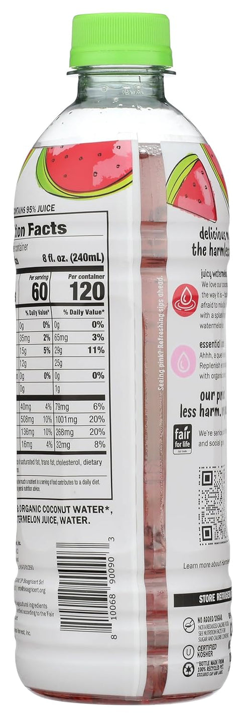 Harmless 16oz Harvest Coconut Water with Watermelon