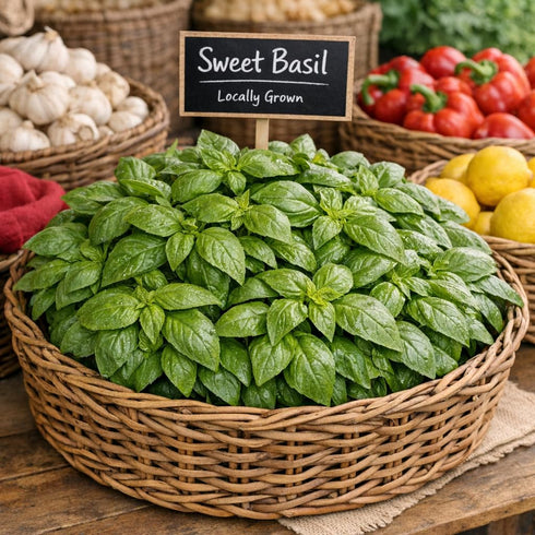 Generic (1 Lb) Fresh Sweet Basil Fragrant, Flavorful, and Farm-Harvested