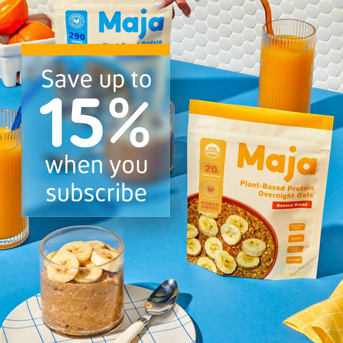 Maja Organic Plant-Based Protein Oats – Banana Bread Overnight Oats, 5 Servings, Vegan, Gluten Free