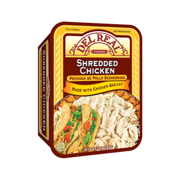 kurniso Del Real Foods Shredded Chicken Breast Meat 16 Ounce Packages (Pack of