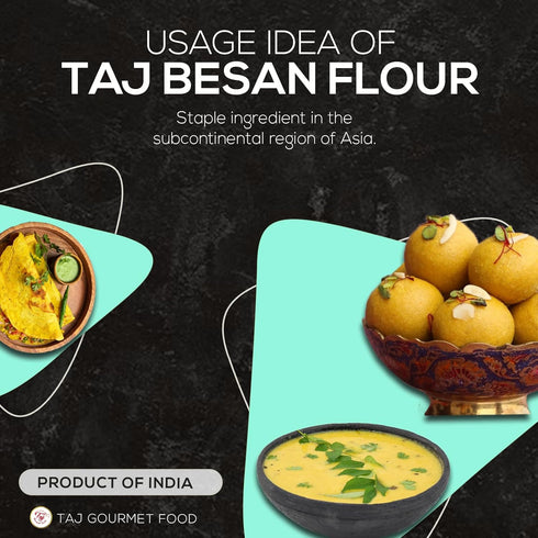 TAJ Gourmet Foods 2-Pounds TAJ Besan Flour | Chick Pea | Gram Flour | Finely Grounded