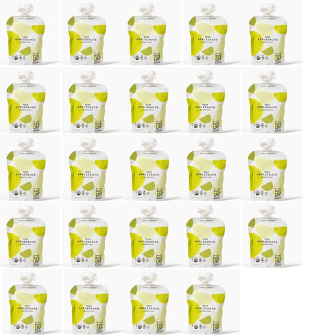 3.2oz (Pack 24) White Leaf Organic Pear Applesauce Regeneratively Farmed, No Added Sugar, Kosher, USDA, GMO & BPA free