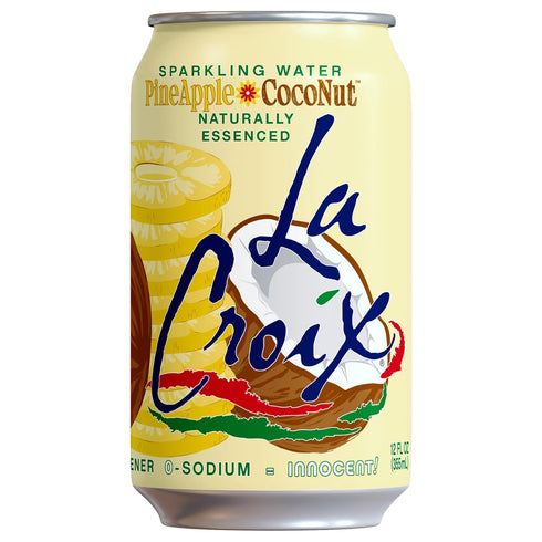 12-Pack 12 Oz LaCroix Sparkling Water | Pineapple Coconut Flavor | | Naturally Essenced, Zero Calorie, Sodium Free | Fl
