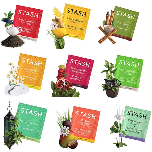 (52 Count) 30 Stash Tea Bags Sampler Assortment Different Flavors Gifts for Her Him Women Men Mom Dad Friends Coworkers