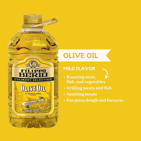 1 Filippo Berio Pure Olive Oil, Gallon For Grilling and Mild Taste