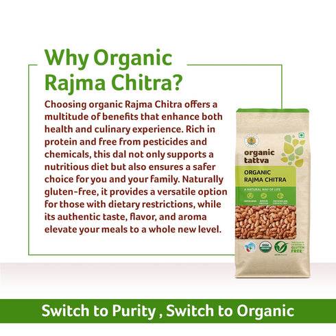 500g Organic Tattva Speckled Kidney Beans (Rajma Chitra), USDA Certified
