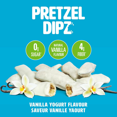 0g 4g -1 Pack (200g) No Sugar Pretzel Sticks, Vanilla Yogurt Covered Diet Pretzel Crisps, Sweet, Salty, Crunchy