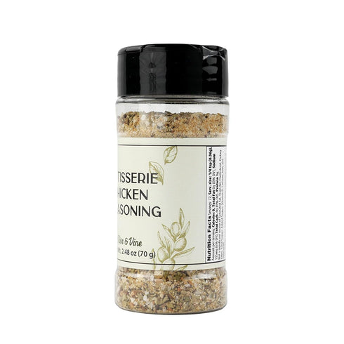 (2.48 Olive & Vine Rotisserie Chicken Seasoning, Savory Blend, For Roasting & Grilling, Rich Tradition, Authentic