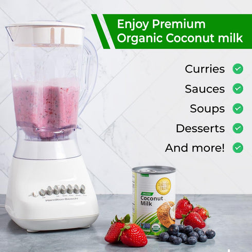 '-13.5 Oz Pack 12) Four Elephants Unsweetened Organic Coconut Milk Fl (Canned of - Non-GMO, Gluten Free, USDA Organic