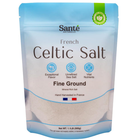 Sante Naturelle Celtic Salt Organic Fine Ground - 1.1lb (18oz) Unrefined French