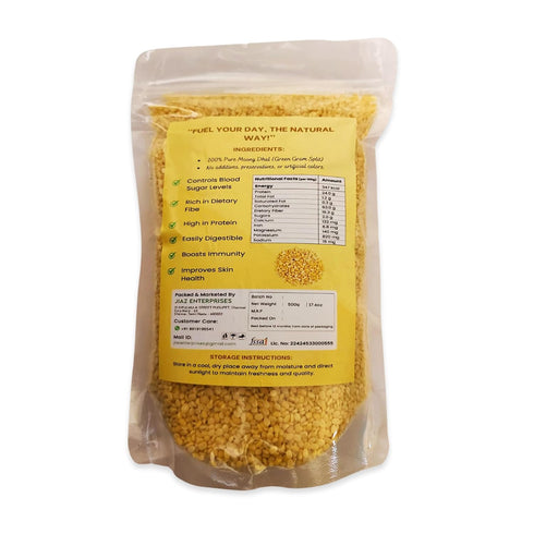 17.6 Oz (500g) Jiaz Enterprises Moong Dal (Split Mung Beans Without Skin) Lentils Indian ~ All Natural | Gluten