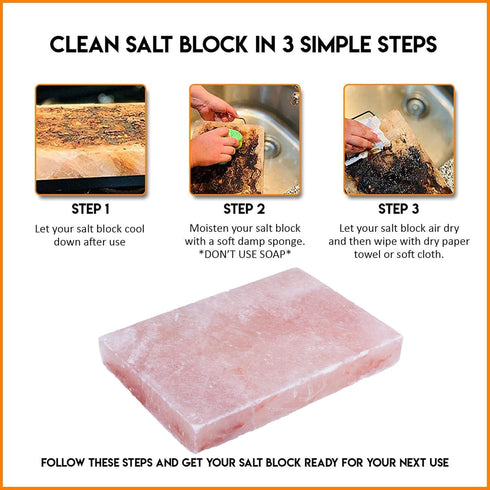 OULLYY Set, 12x8x1.6 inch. Himalayan Salt Plate Steel with Holder Outdoor BBQ Himalayan Salt Block for Grilling Searing