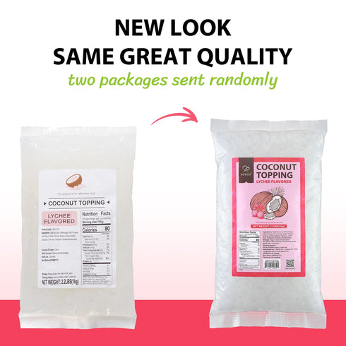 2.2 lbs (1 Soeos Lychee Flavored Coconut Jelly Strips, Kg), Lychee Jelly for Boba Tea, Sweet and Chewy Tropical Snack