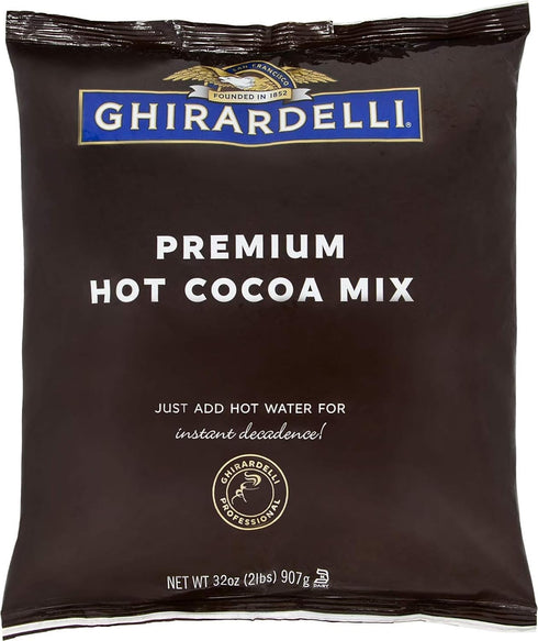 2 lb Ghirardelli Chocolate - Premium Hot Cocoa pouch with Ghirardelli Stamped Barista Spoon