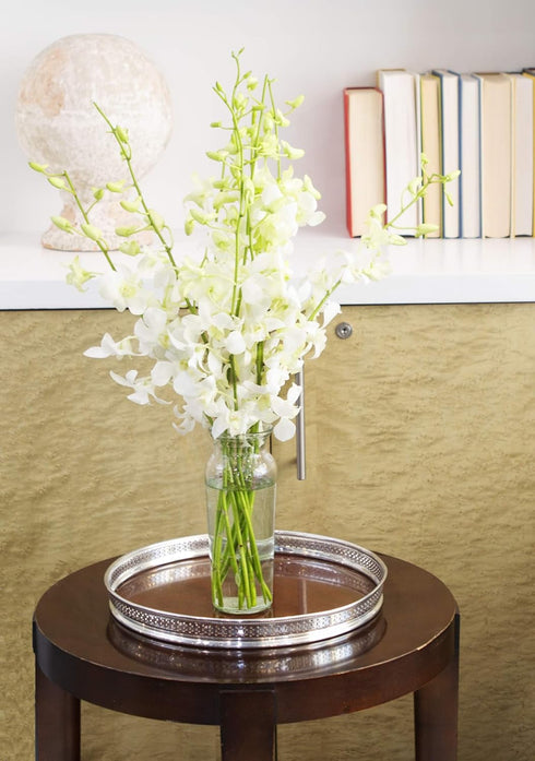 10 KaBloom - Exotic Perla White Orchid Bouquet of White Orchids Without Vase - Fresh Flowers for Birthday, Valentine's