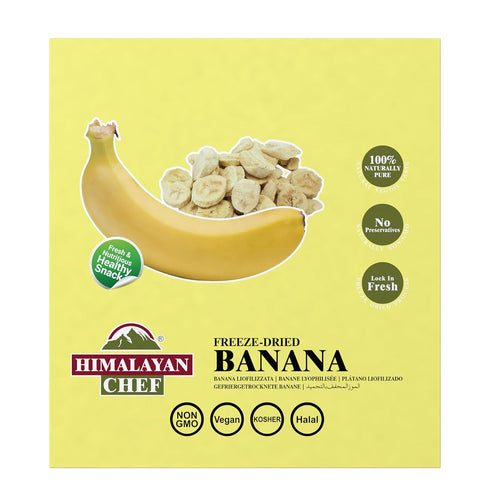 20g/EACH 10 Himalayan Chef Freeze-Dried Fruit, Freeze-Dried Banana Crisp, Bags | Healthy Snacks, Organic Fruits Snacks