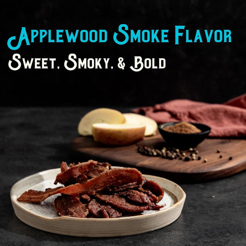 3oz (85g) Meat Artisan Applewood Smoked Uncured Bacon Jerky - Gluten Free No MSG and No Nitrates - Gourmet Meat Snacks