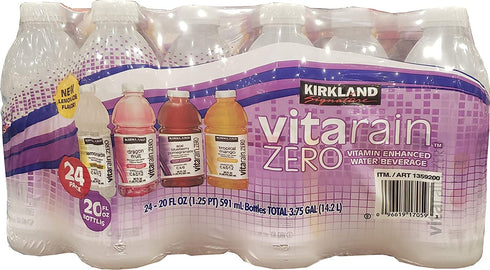 KIRKLAND SIGNATURE Vita Rain Zero Variety Water Beverage 24/20 Fl Oz Bottles Net