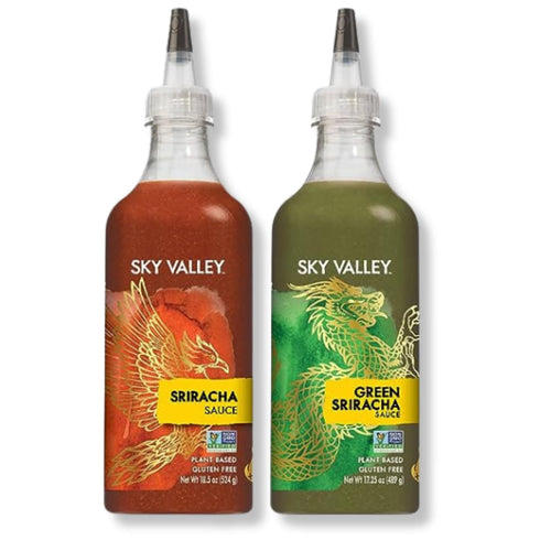 Sky Valley Sriracha Sauce Bundle (Green and Red) - 18.5 Oz (Pack of 2)