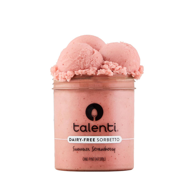 talenti Dairy-Free Sorbetto for Your Next Indulgence, Summer Strawberry with Real Strawberries in