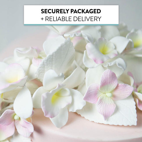 15 Count Global Sugar Art Hydrangea Leaves Sugar Cake Flowers White Mix of Large Medium and Small, by Chef Alan
