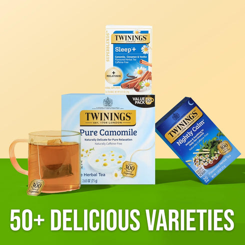 1mg 16 (Pack 1), Twinings Superblends Sleep+ Herbal Tea with Melatonin Camomile, Cinnamon & Vanilla, Naturally