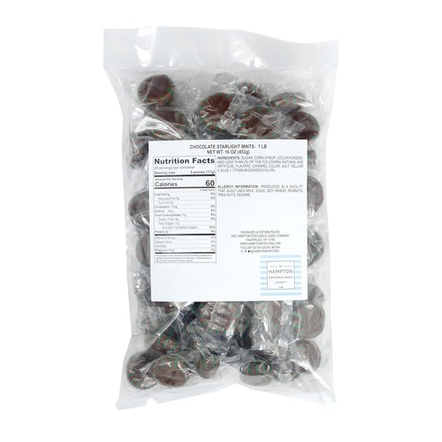 1 75 Chocolate Starlight Mints Candy, Pound Bulk Candy (Approx. pcs.), Individually Wrapped Choco Starlights