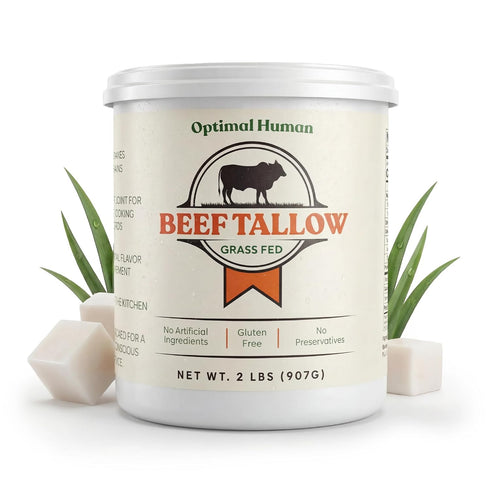 100% Organic Grass-Fed Beef Tallow For Cooking Traditional High-Heat Cooking Fat for