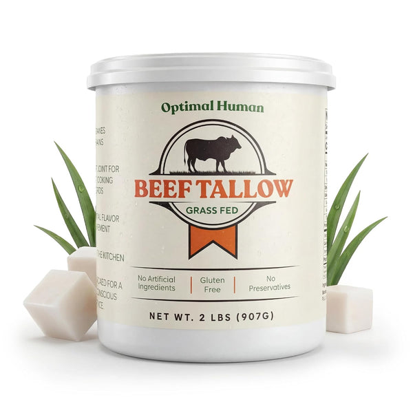 100% Organic Grass-Fed Beef Tallow For Cooking Traditional High-Heat Cooking Fat for