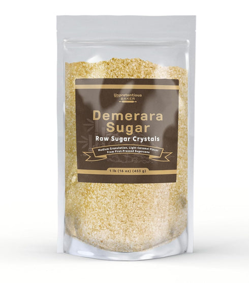 Unpretentious Demerara Sugar, Raw First-Pressed Sugarcane Crystals For Drinks & Baking (1