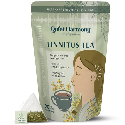 Quiet Harmony Tinnitus Tea Herbal Support for Ringing Ears, Circulation & Calm | Ultra-Premium