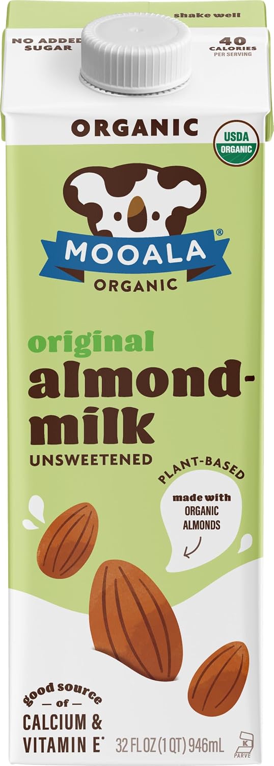 Mooala Brands Plant Based Beverage, Unsweetened Original Almondmilk (6 Pack) | Organic
