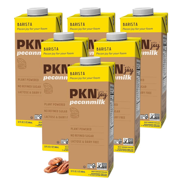 PKN Barista-Style Pecan Milk, 32 Fl Oz (Pack of 6) Dairy-Free, Vegan,