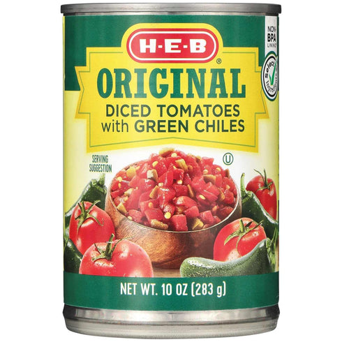 HEB Diced Tomatoes with Green Chiles - Original 4 cans