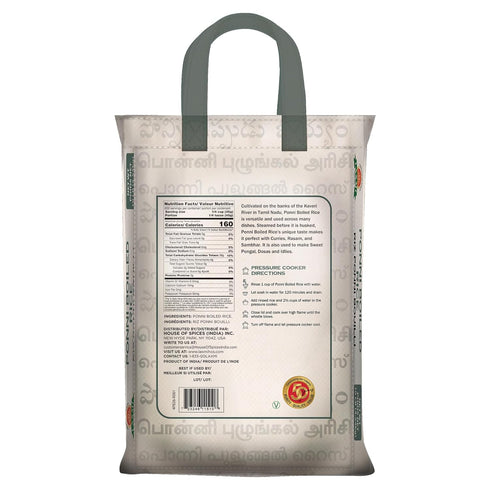 10lb Laxmi All-Natural Ponni Boiled (Like Gold) Rice, Bag