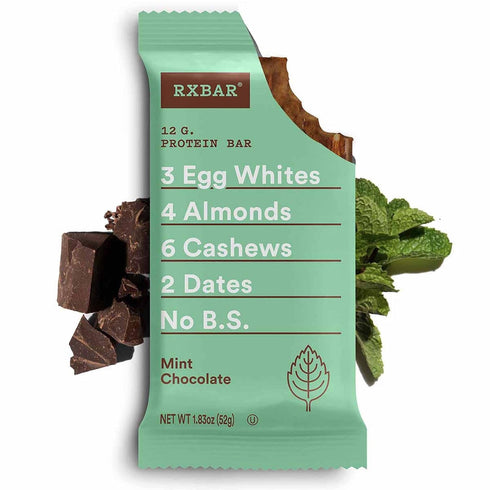 22oz (12 RXBAR Protein Bars, Protein Snack, Snack Bars, Mint Chocolate, Box Bars)