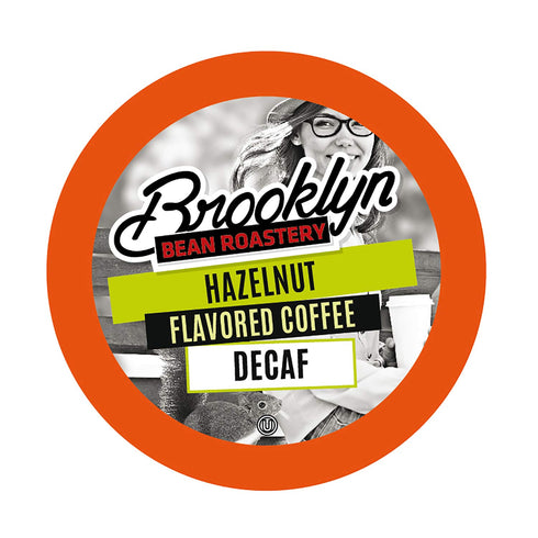 Brooklyn Beans Coffee Pods, Hazelnut Decaf - Compatible with Keurig K Cup