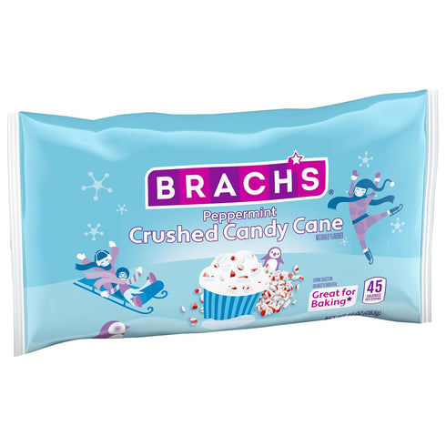 Brach's Peppermint Crushed Candy Canes, Holiday Baking Decorations, 10 Oz Bag, Perfect for Christmas Cookies