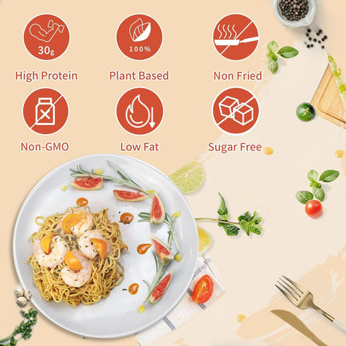 10-Pack (30g) 8 PackLow Konjac Jelly Pouch Drinkable Strawberry Flavor and High Protein Ramen Noodles Plain, Fat