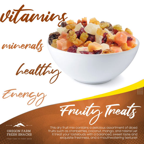 (24oz) Oregon Farm Fresh Snacks Dried Fruit Mix Snack Mix With Dried Cranberries, Coconut, Mango & Raisins - Healthy