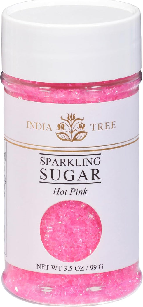 India Tree Hot Pink Sparkling Sugar, 3-1/2 oz.