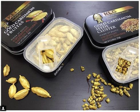 KLG Spice 4pk 10 Gold Cardamom Seeds Cluster Gram Natural Spice Breath Freshener