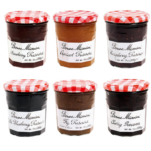 Bonne Maman Variety Preserves Pack (Strawberry, Raspberry, Cherry, Blueberry, Apricot and Fig)