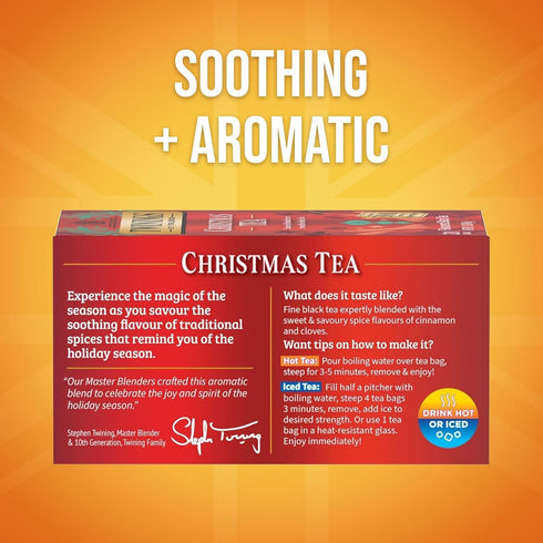 20 Count (Pack 4) Twinings Christmas Tea - Black Tea Blended with Spicy and Aromatic Clove and Cinnamon, Tea Bags