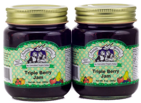 Amish Wedding No Sugar Added Triple Berry Jam 9oz (Pack of 2)